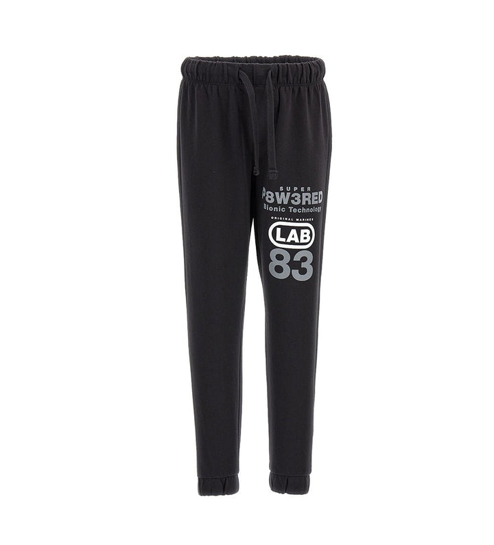 PRINT COTTON FLEECE BOYS BLACK SWEATPANTS - Little Betty