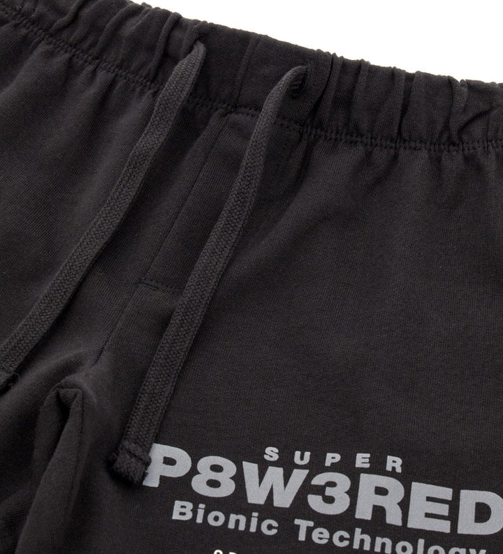 PRINT COTTON FLEECE BOYS BLACK SWEATPANTS - Little Betty