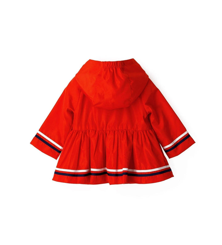 RED FLOWER FUN BOW TODDLER GIRL RAINCOAT - Little Betty