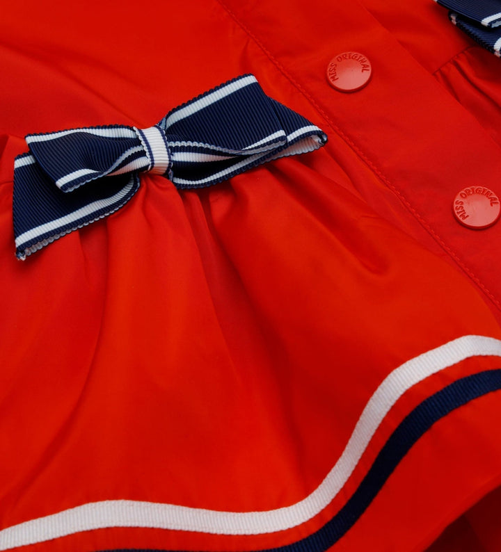 RED FLOWER FUN BOW TODDLER GIRL RAINCOAT - Little Betty