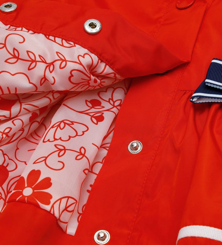 RED FLOWER FUN BOW TODDLER GIRL RAINCOAT - Little Betty