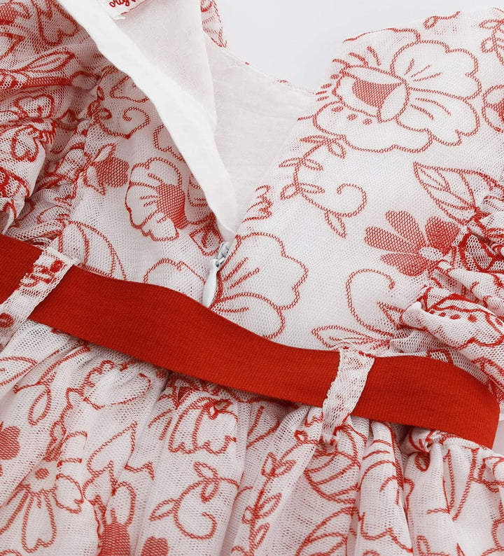 RED FLOWER FUN RUFFLE TODDLER GIRL TULLE DRESS - Little Betty