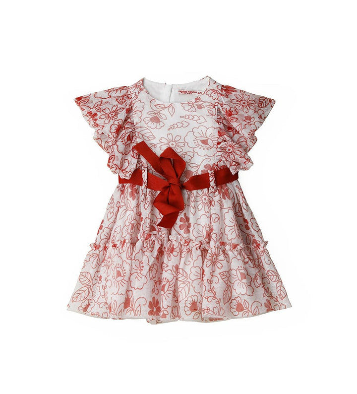 RED FLOWER FUN RUFFLE TODDLER GIRL TULLE DRESS - Little Betty