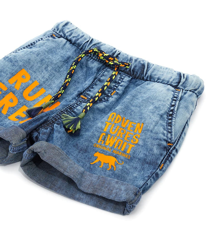RUN FREE COTTON TODDLER BOY DENIM SHORTS - Little Betty