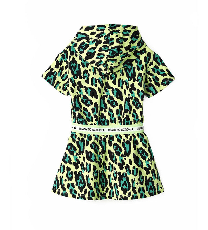 SASS & STYLE LEOPARD GIRLS GREEN DRESS - Little Betty