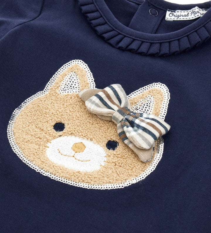 SEQUIN CAT BOW SNAP - TODDLER GIRL LONG SLEEVE SHIRTS - Little Betty