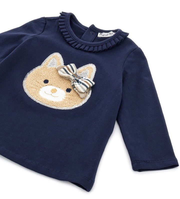 SEQUIN CAT BOW SNAP - TODDLER GIRL LONG SLEEVE SHIRTS - Little Betty - Little Betty