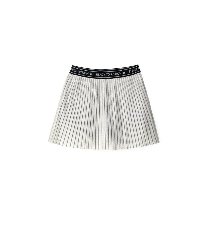SILVER LAMINATED GIRLS PLEATED SKIRT - Little Betty