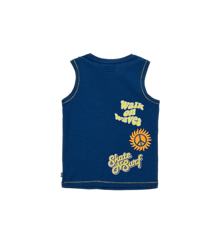 SKATER SURFER NAVY VIBES BOYS TANK TOPS WITH POCKET- Little Betty