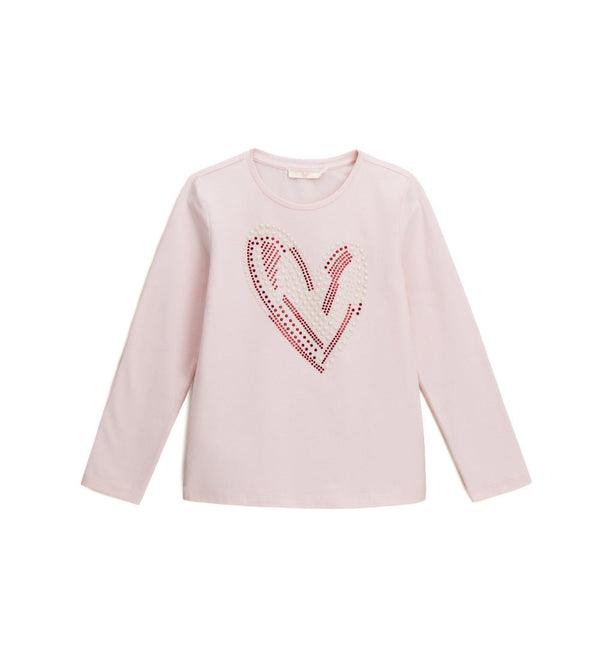 SPARKLING HEARTBEAT COTTON TEE - GIRLS LONG SLEEVE SHIRTS - Little Betty