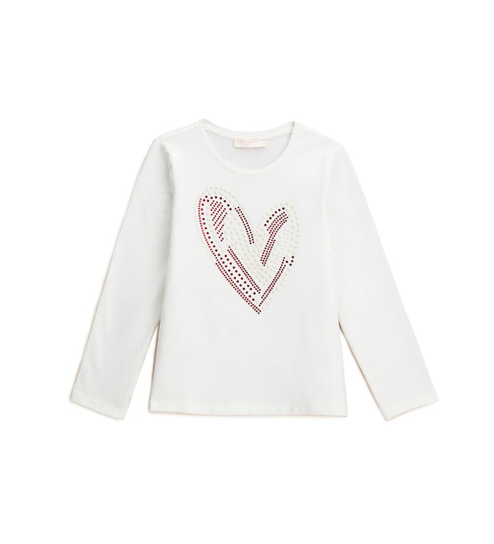 SPARKLING HEARTBEAT COTTON TEE - GIRLS LONG SLEEVE SHIRTS - Little Betty