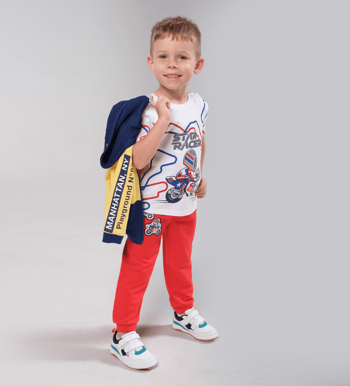 STAR RACER DRAWSTRING TODDLER SWEATPANTS  - Little Betty