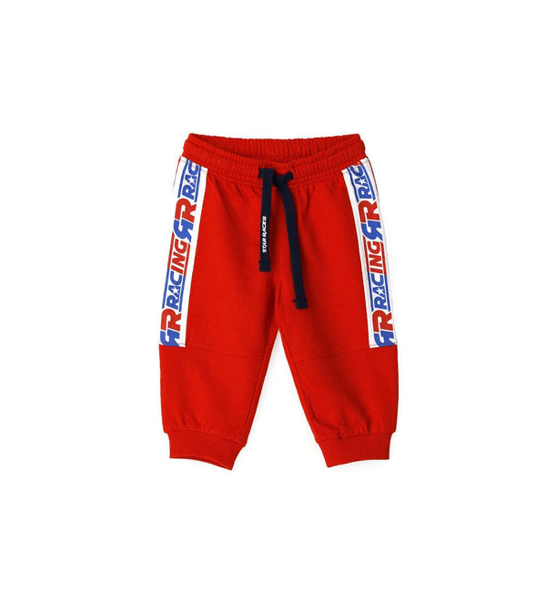 STAR RACER RED 100% COTTON BABY BOY SWEATPANTS - Little Betty
