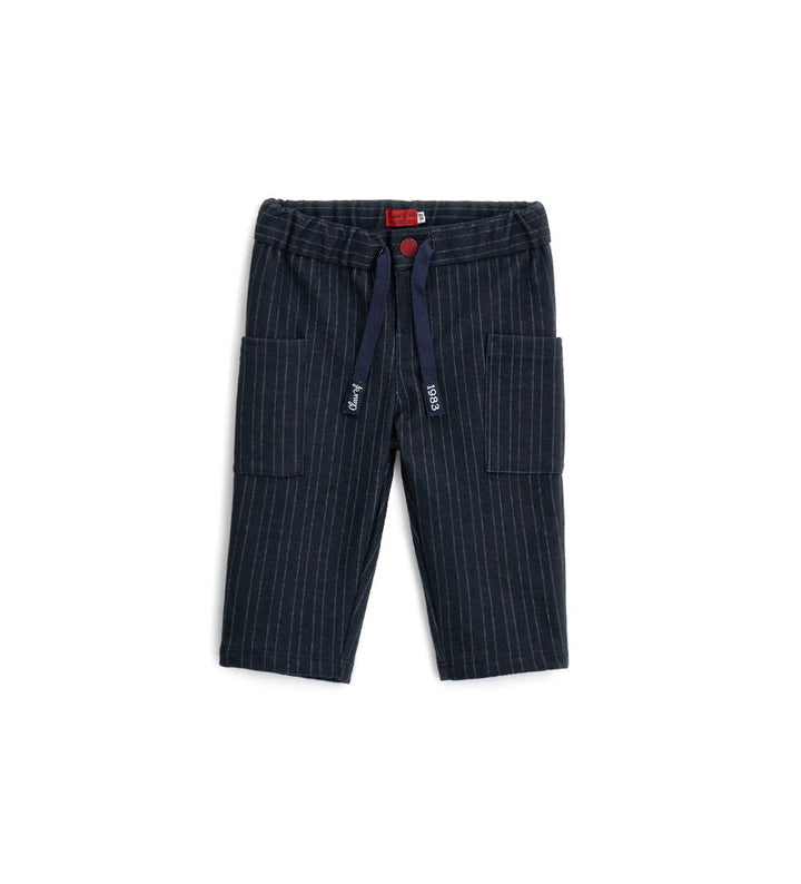 STRIPED BLACK PANTS FOR TODDLER BOY - Little Betty