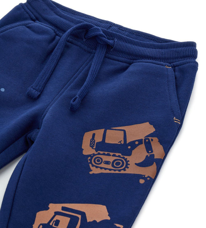 STYLISH CAR PRINTED FLEECE TODDLER SWEATPANTS WITH ELASTIC WAIST - Little Betty