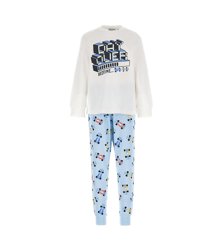 STYLISH PRINTED LONG TROUSER BOYS COTTON PAJAMAS SET - Little Betty
