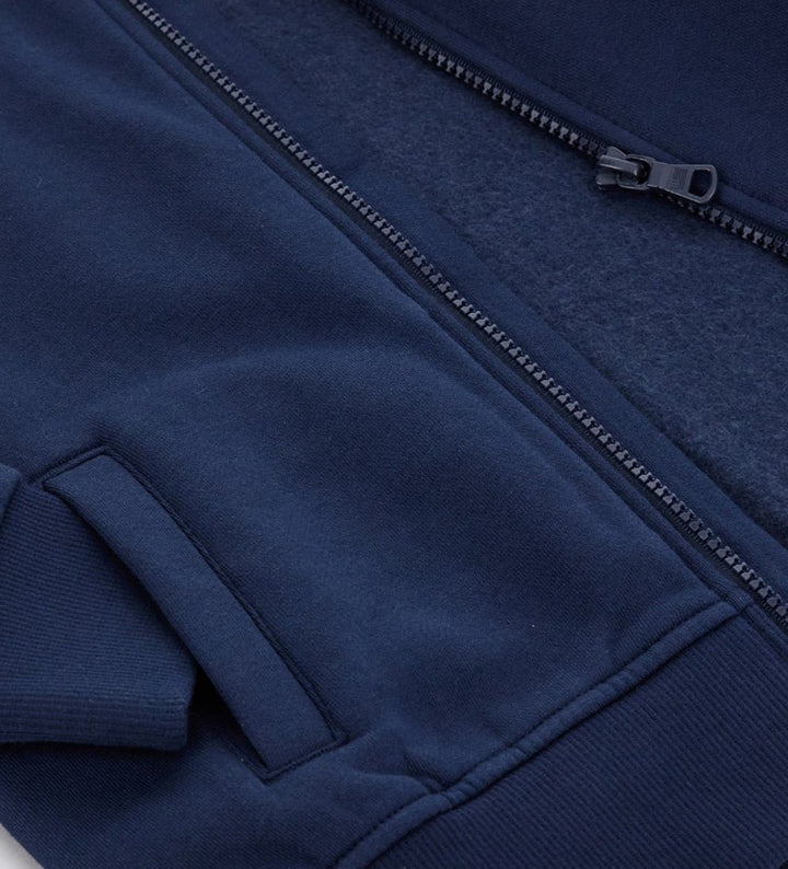 SWEATSHIRT WITH COLLAR - BROWN / DARK BLUE JACKET BOY  - Little Betty