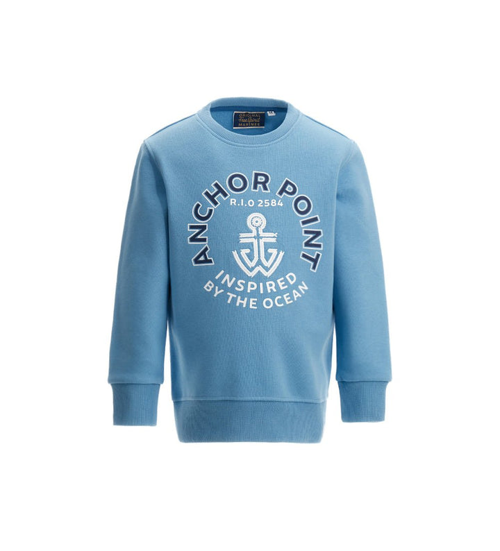 SWEATSHIRT WITH ROUND NECK - BOYS' LONG SLEEVE SHIRTS - Little Betty