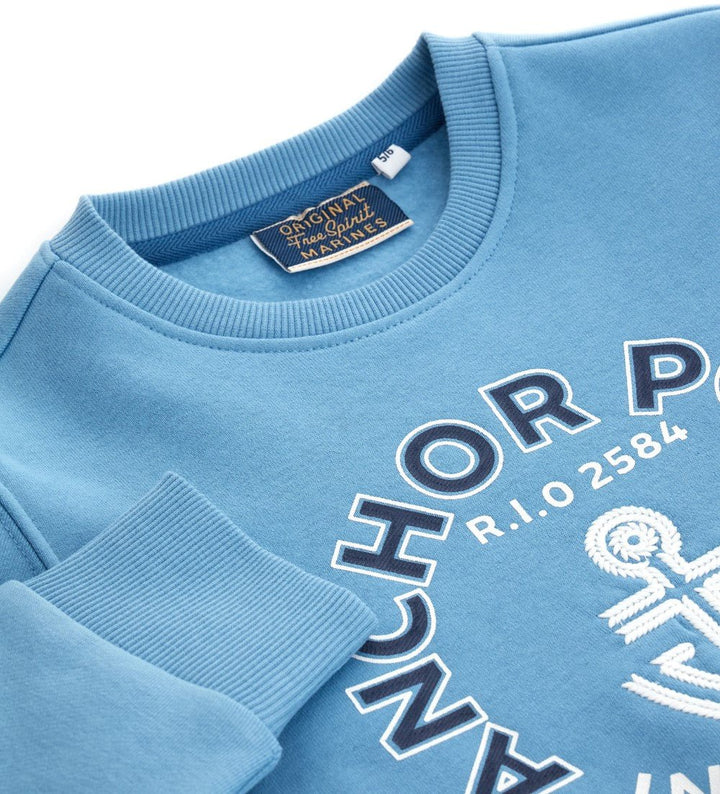 SWEATSHIRT WITH ROUND NECK - BOYS' LONG SLEEVE SHIRTS - Little Betty