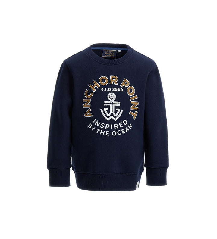 SWEATSHIRT WITH ROUND NECK - BOYS' LONG SLEEVE SHIRTS - Little Betty