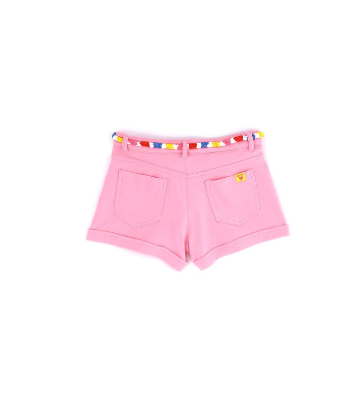 TASSEL BELT PINK BEACH SHORTS - Little Betty