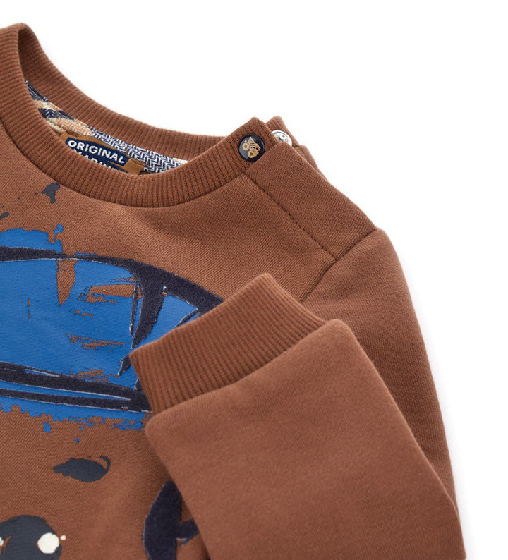 TRENDY BEAR TODDLER BOY CREW NECK SWEATSHIRT IN WARM COTTON - Little Betty