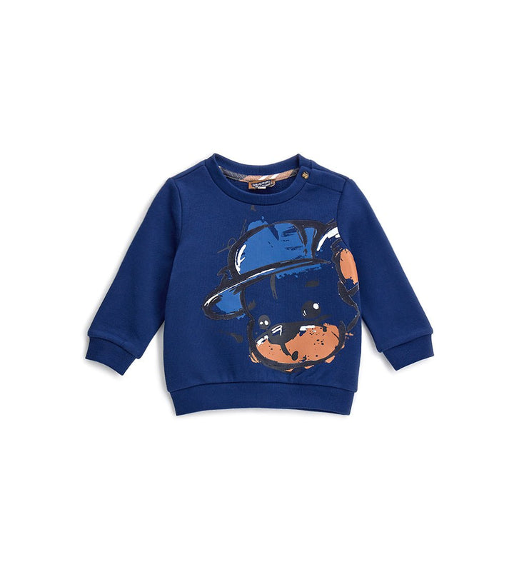 TRENDY BEAR TODDLER BOY CREW NECK SWEATSHIRT IN WARM COTTON - Little Betty