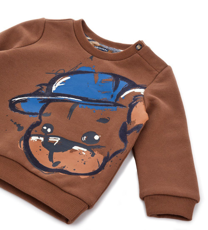 TRENDY BEAR TODDLER BOY CREW NECK SWEATSHIRT IN WARM COTTON - Little Betty