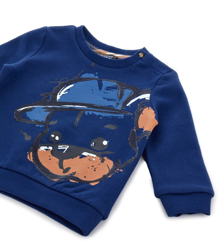 TRENDY BEAR TODDLER BOY CREW NECK SWEATSHIRT IN WARM COTTON - Little Betty
