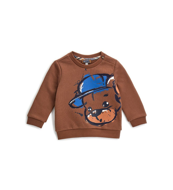 TRENDY BEAR TODDLER BOY CREW NECK SWEATSHIRT IN WARM COTTON - Little Betty