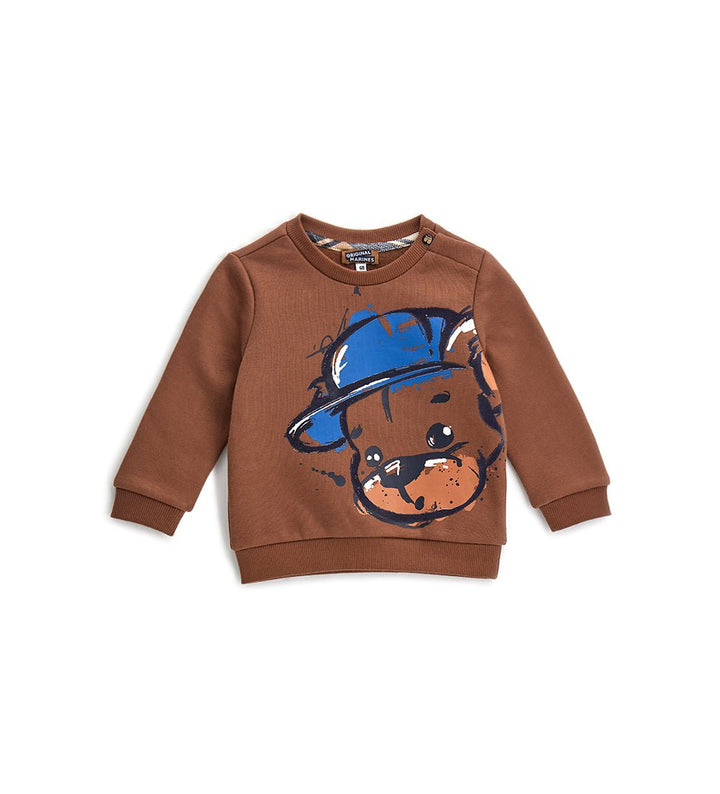 TRENDY BEAR TODDLER BOY CREW NECK SWEATSHIRT IN WARM COTTON - Little Betty