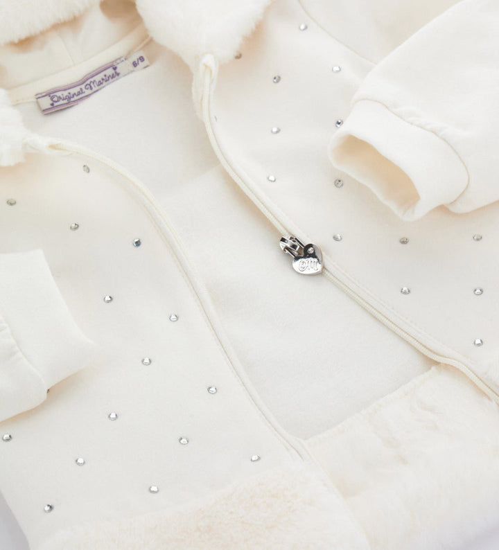 TRENDY TOUCH COTTON TODDLER GIRL ZIP UP HOODIE  WITH RHINESTONE - Little Betty
