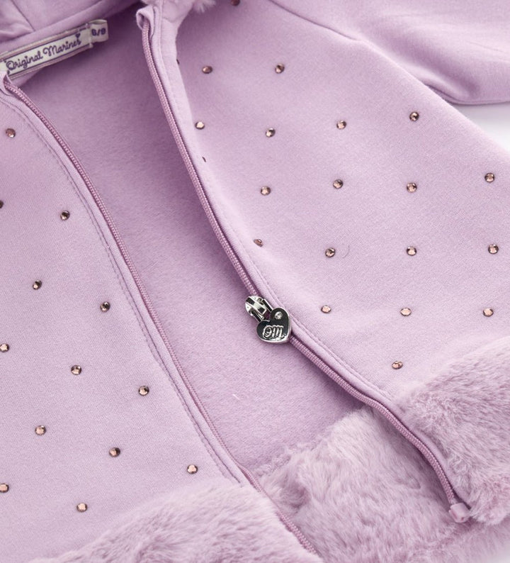 TRENDY TOUCH COTTON TODDLER GIRL ZIP UP HOODIE  WITH RHINESTONE - Little Betty