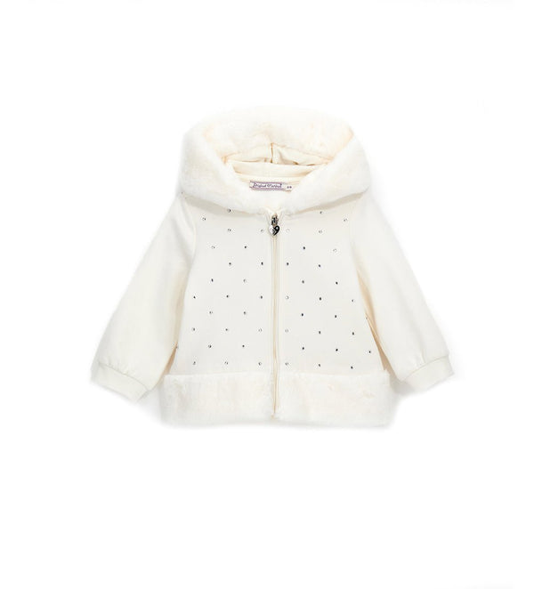 TRENDY TOUCH COTTON TODDLER GIRL ZIP UP HOODIE  WITH RHINESTONE - Little Betty