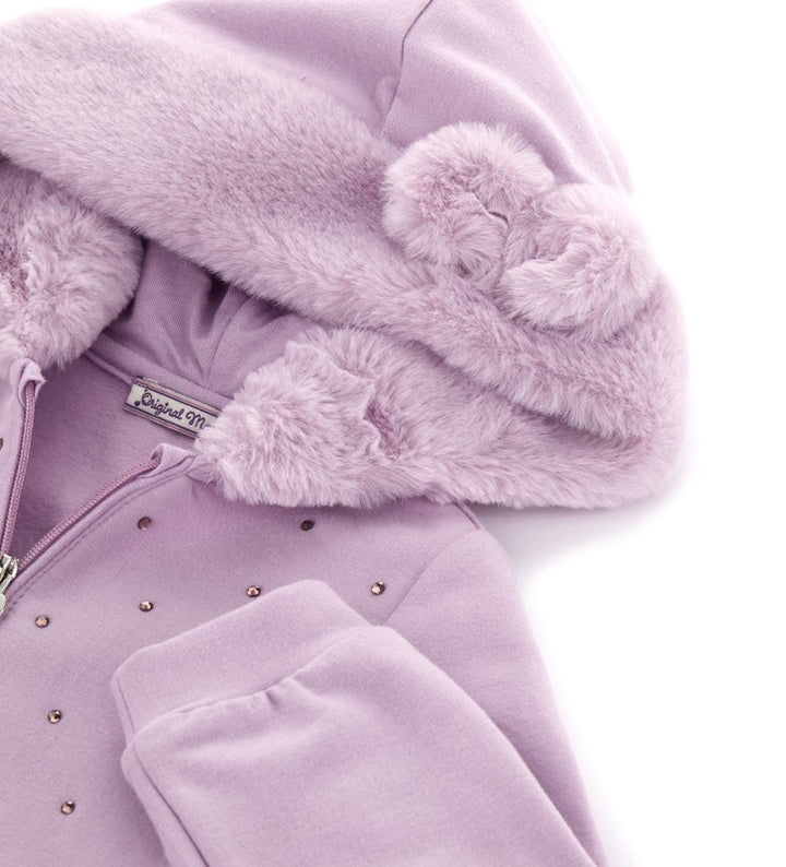 TRENDY TOUCH COTTON TODDLER GIRL ZIP UP HOODIE  WITH RHINESTONE - Little Betty