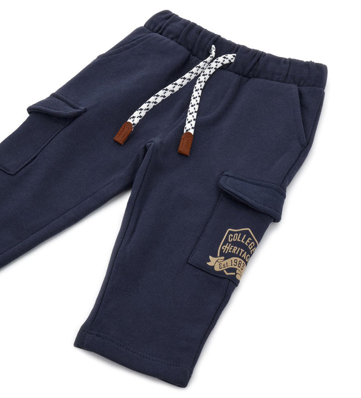 UTILITY POCKET FLEECE BABY BOY PANTS  - Little Betty