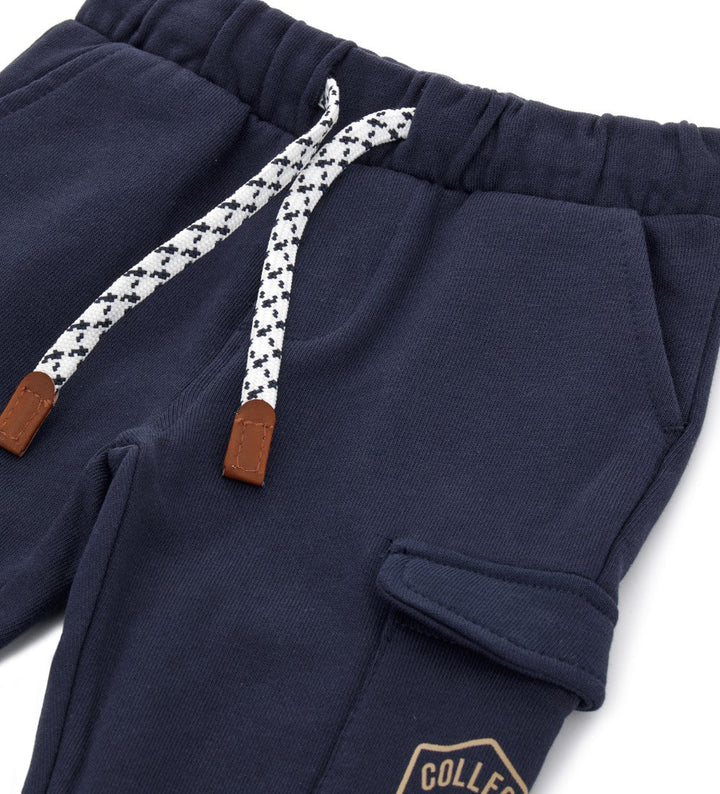UTILITY POCKET FLEECE BABY BOY PANTS  - Little Betty