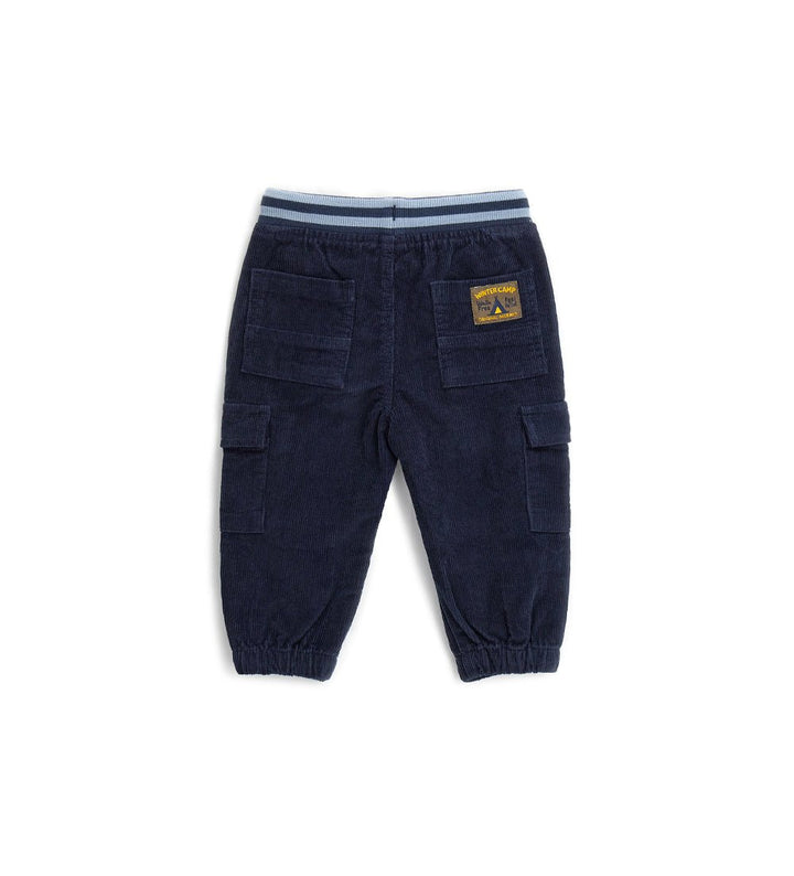 VELVET TODDLER SWEATPANTS FOR BOY WITH PATCH POCKETS - Little Betty