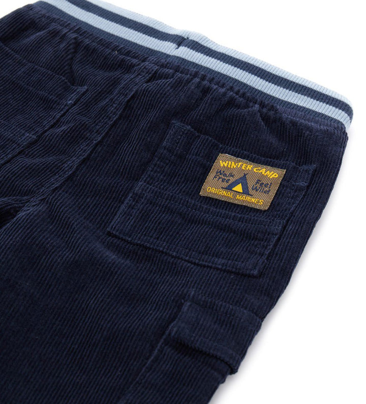 VELVET TODDLER SWEATPANTS FOR BOY WITH PATCH POCKETS - Little Betty