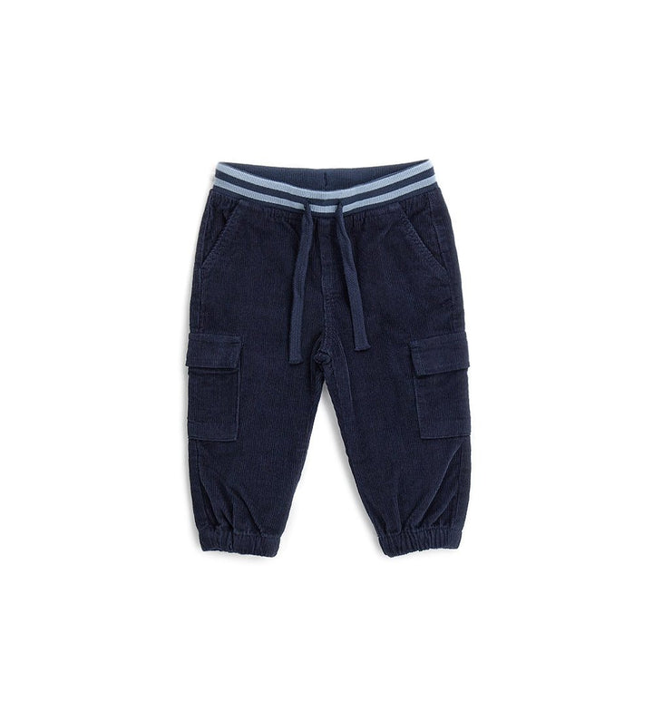 VELVET TODDLER SWEATPANTS FOR BOY WITH PATCH POCKETS - Little Betty