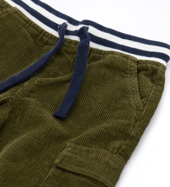 VELVET TODDLER SWEATPANTS FOR BOY WITH PATCH POCKETS - Little Betty