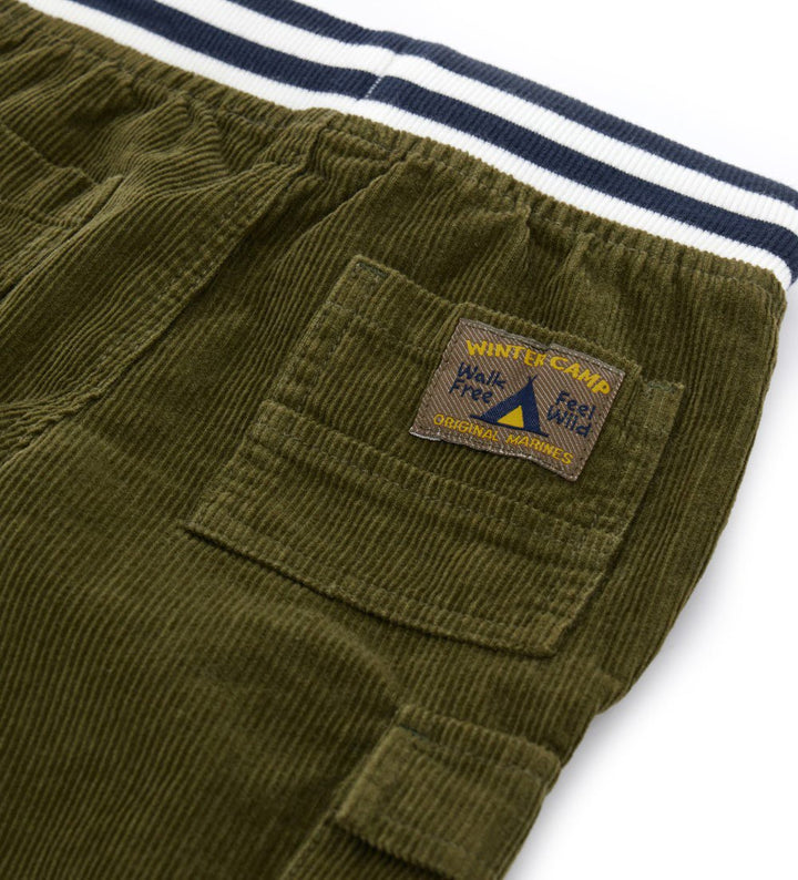 VELVET TODDLER SWEATPANTS FOR BOY WITH PATCH POCKETS - Little Betty