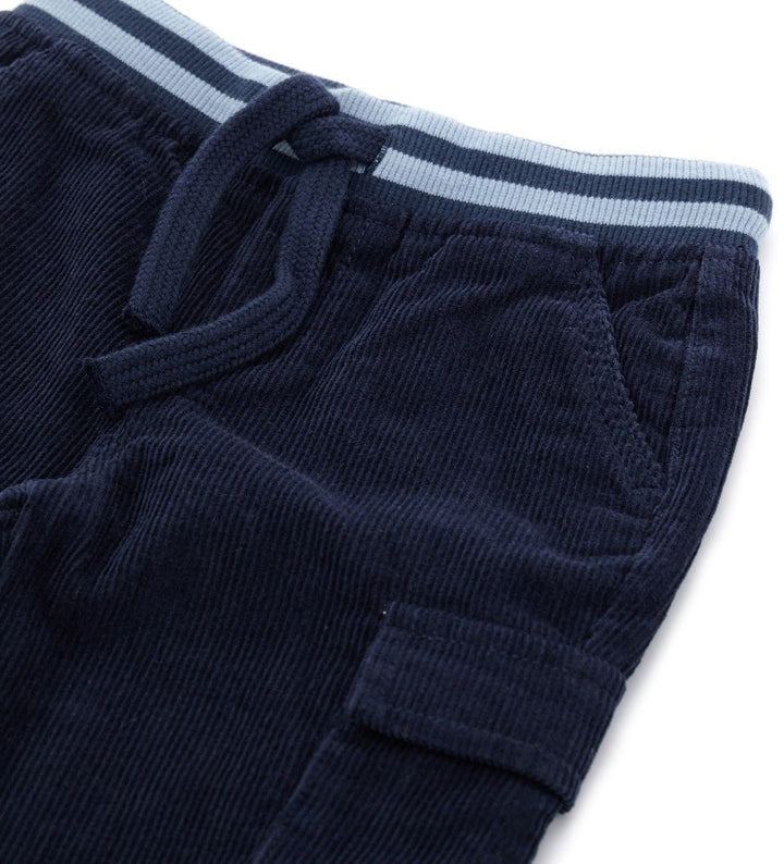 VELVET TODDLER SWEATPANTS FOR BOY WITH PATCH POCKETS - Little Betty