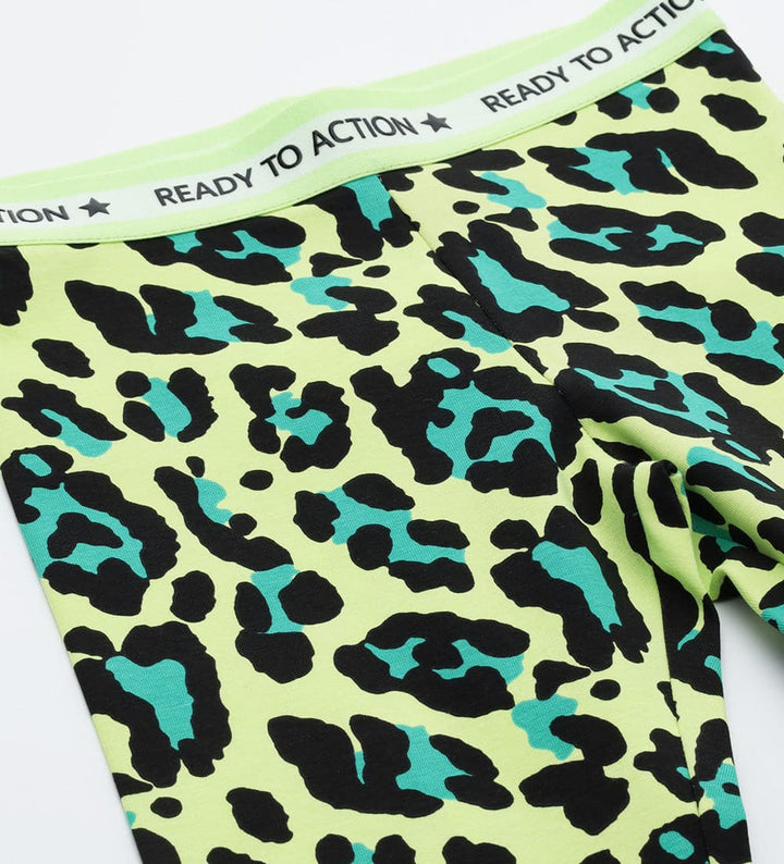 WILD & COMFY LEOPARD GIRLS GREEN LEGGINGS - Little Betty