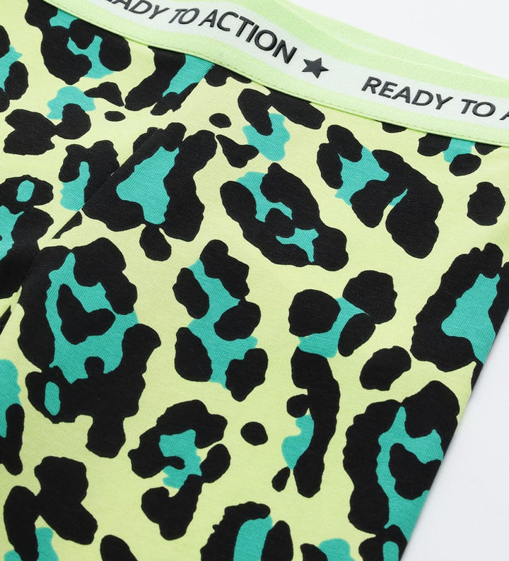 WILD & COMFY LEOPARD GIRLS GREEN LEGGINGS - Little Betty