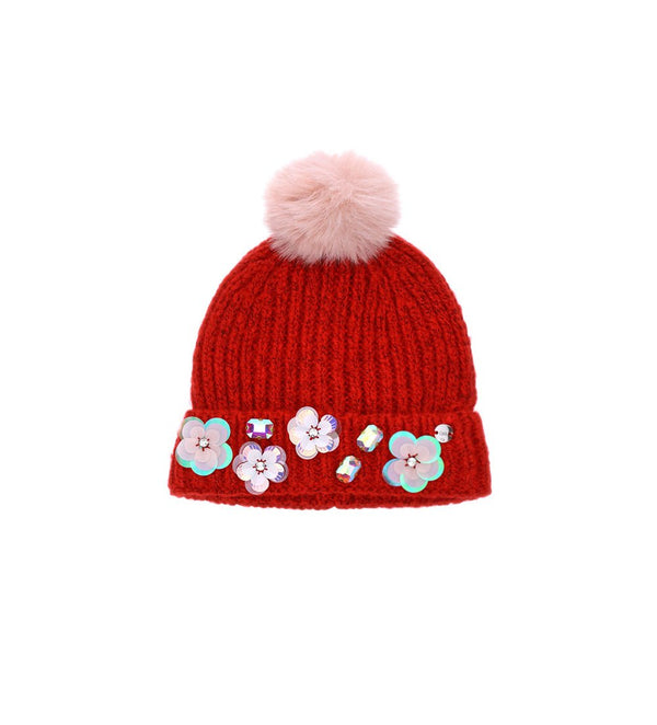 WINTER FUN POMPON BEANIE - GIRLS HATS - Little Betty