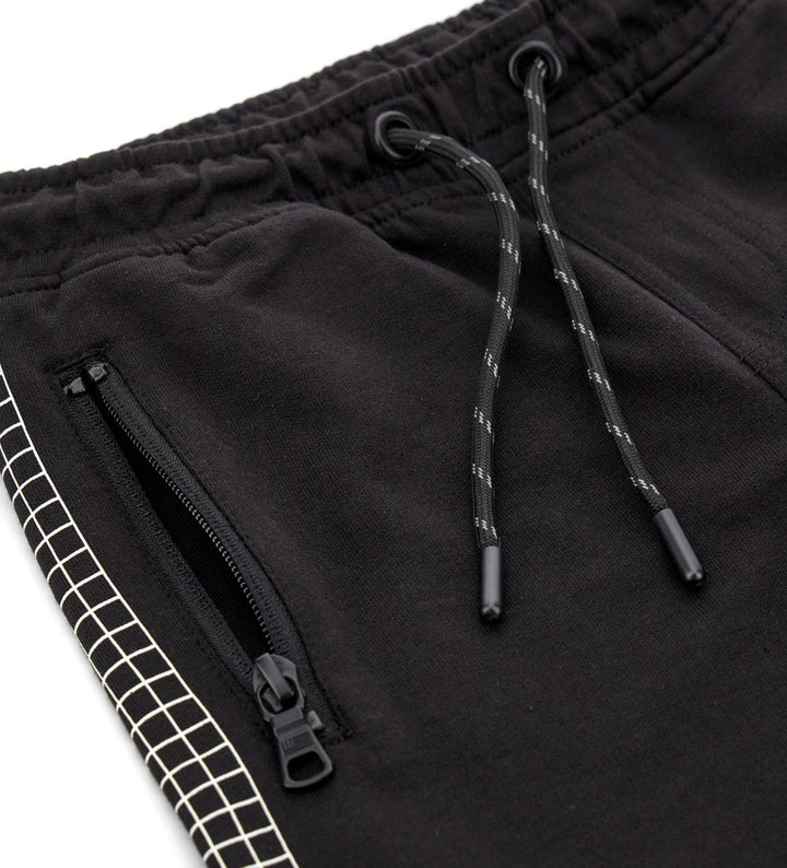 ZIPPER POCKET COTTON FLEECE BOYS BLACK PANTS - Little Betty