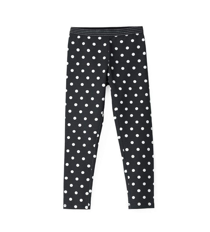 BLACK & WHITE POLKA DOT COTTON LEGGINGS - Little Betty