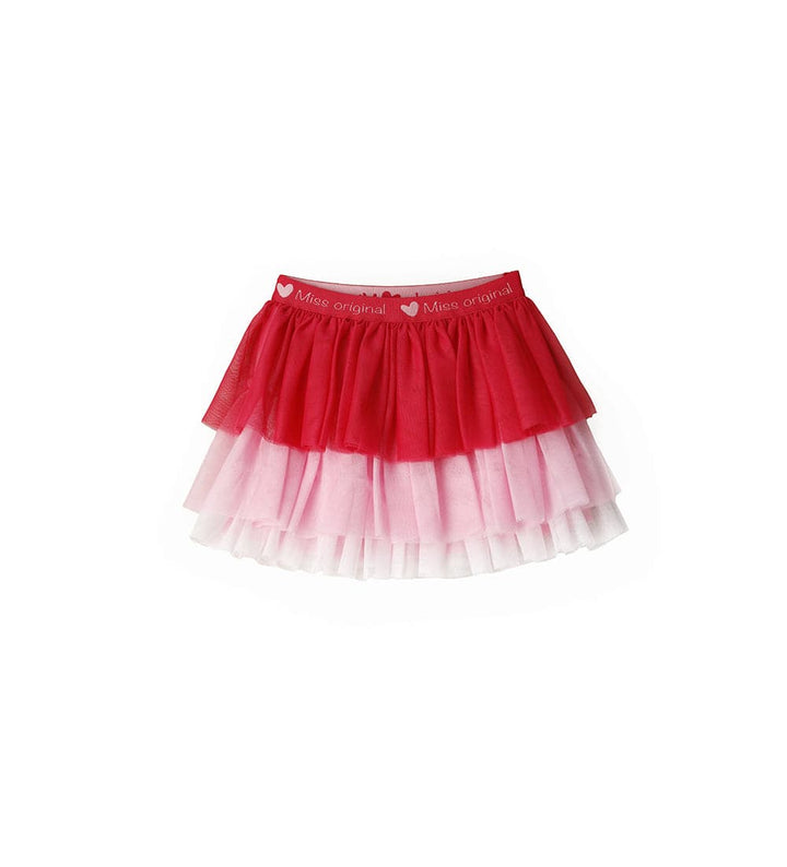 CHIC MULTI-LAYERED TULLE SKIRT WITH JACQUARD WAIST - Little Betty