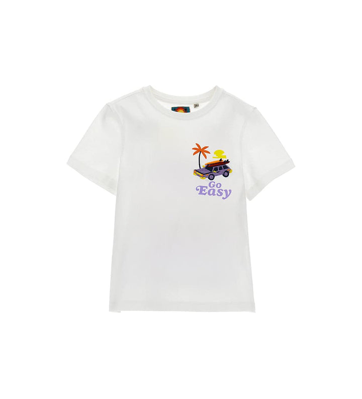 COTTON SHORT SLEEVE T-SHIRT WITH EMBROIDERY AND BACK PRINT - Little Betty